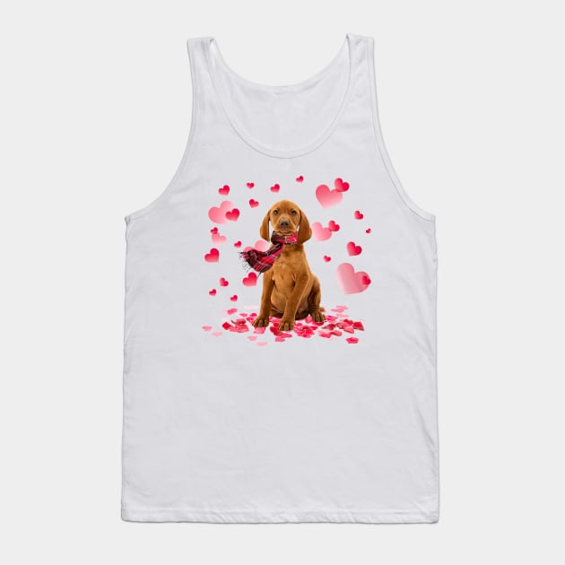 Vizsla Hearts Love Happy Valentine's Day Tank Top by cyberpunk art